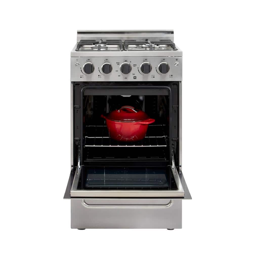 Prestige 20" Stainless Steel Freestanding Gas Range with Convection Oven