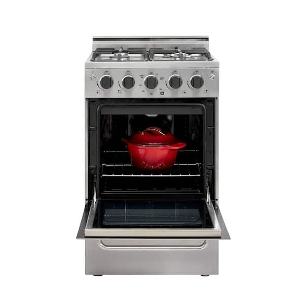 Opiaat Beginner Dom Unique Appliances Prestige 20 in. 1.6 cu. ft. Gas Range with Convection Oven  and Sealed Burners in Stainless Steel UGP-20V PC1 S/S - The Home Depot
