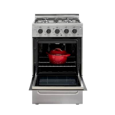 Prestige 20 in. 1.6 cu. ft. Gas Range with Convection Oven and Sealed Burners in Stainless Steel