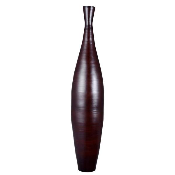 Villacera 35 in. Brown Decorative Handcrafted Bamboo Bottle Shape Floor Vase