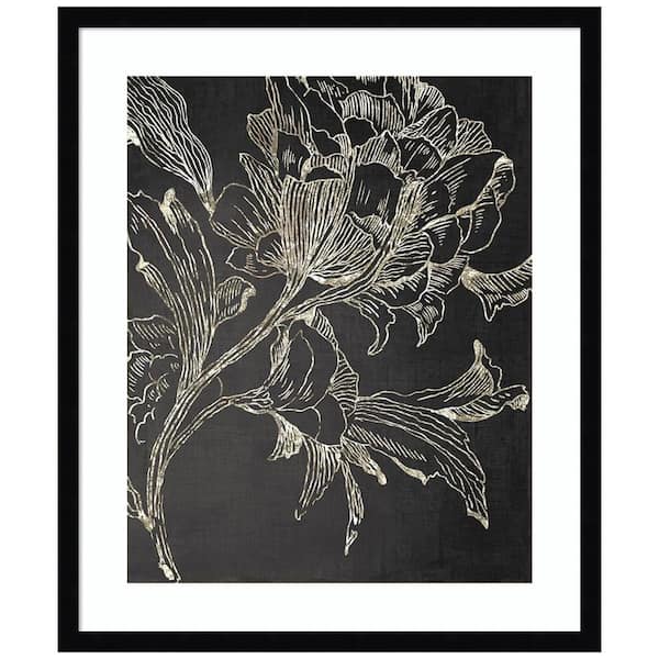 Amanti Art Golden Flower Folklore I by Asia Jensen 1-Piece Framed Giclee Abstract Art Print 25 in. x 21 in.
