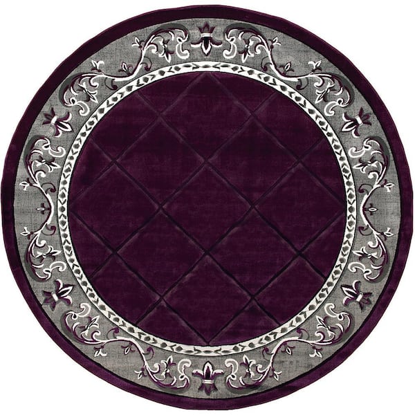 Bristol Altamont Plum 7 ft. 10 in. x 7 ft. 10 in. Round Rug