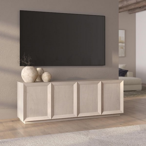 Meyer&Cross Morse 68 in. Alder White TV Stand Fits TV's up to 75