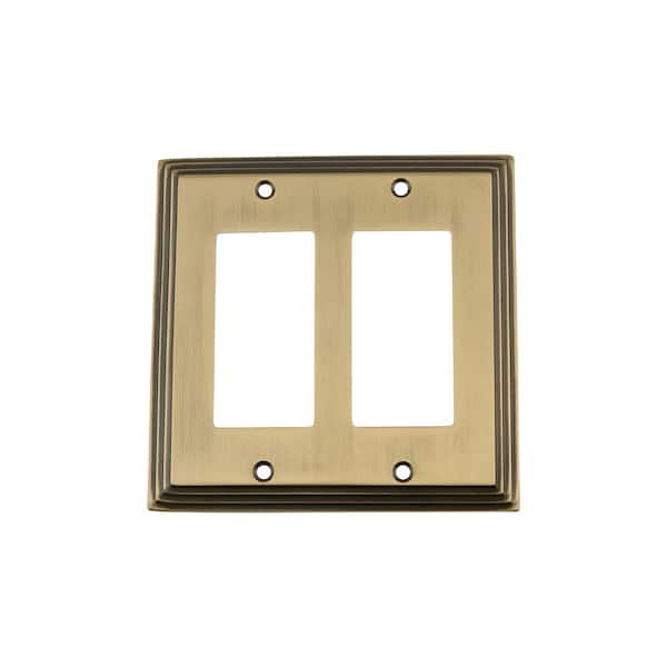 Nostalgic Warehouse Brass 2-Gang Decorator/Rocker Wall Plate (1-Pack)