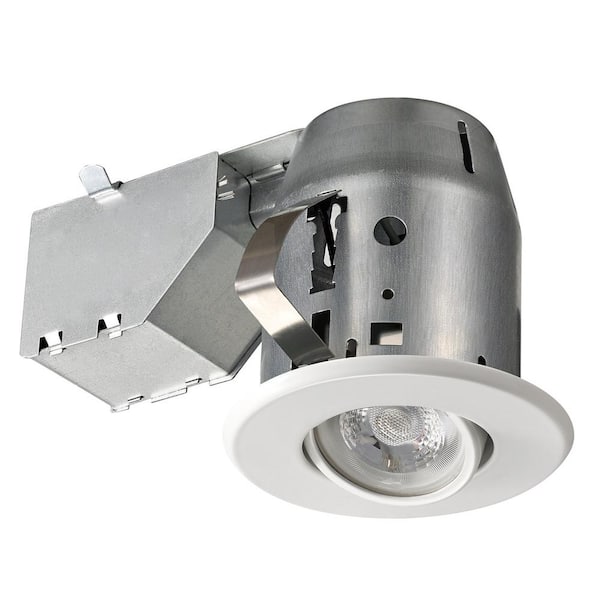Globe Electric 3 In New Construction And Remodel White Swivel Spotlight Recessed Lighting Kit 90679 The Home Depot - Ceiling Spot Light Trim
