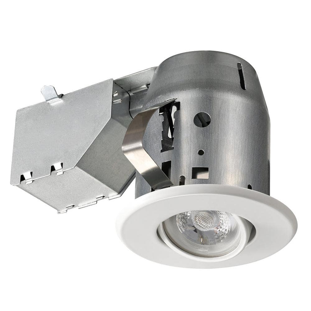 Globe Electric 3 in. New Construction and Remodel White Swivel Spotlight Recessed Lighting Kit