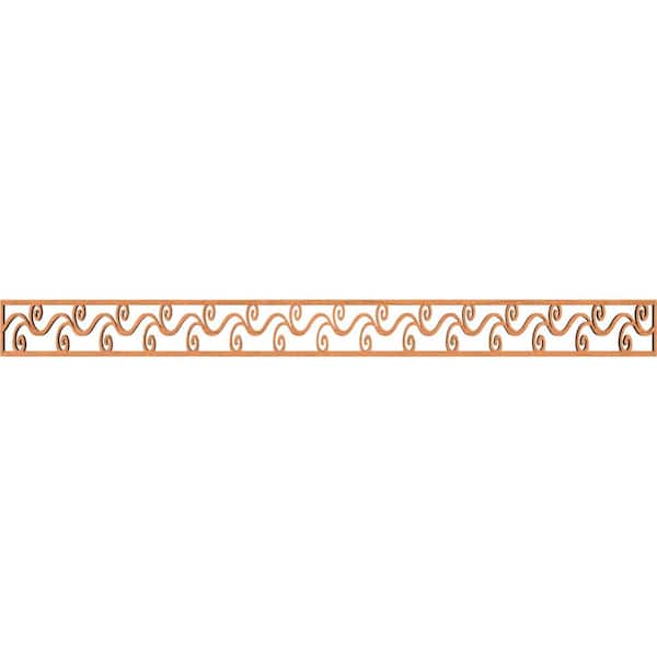 Ekena Millwork Tilden Fretwork 0.375 in. D x 46.375 in. W x 4 in. L Cherry Wood Panel Moulding