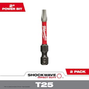 SHOCKWAVE Impact Duty 2 in. T25 Torx Alloy Steel Screw Driver Bit (2-Pack)