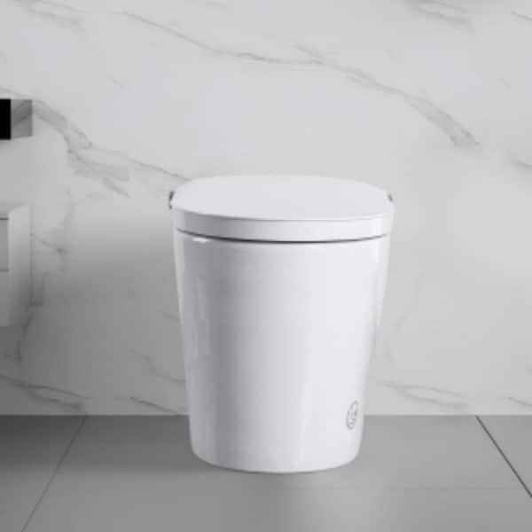 Elongated Bidet Toilet 1.28 GPF in White with Remote Control, Auto Open/Close, Heated Seat, Warm Water, Foot Sensor