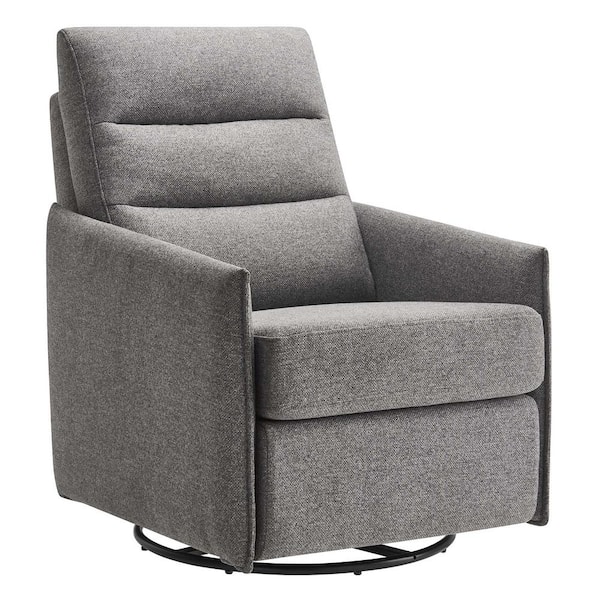 MODWAY Etta Upholstered Fabric Lounge Chair in Light Gray