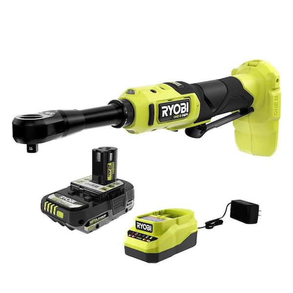 ONE+ 18V Brushless Cordless 3/8 in. Extended Reach Ratchet with (1) 2.0 Ah Battery and Charger
