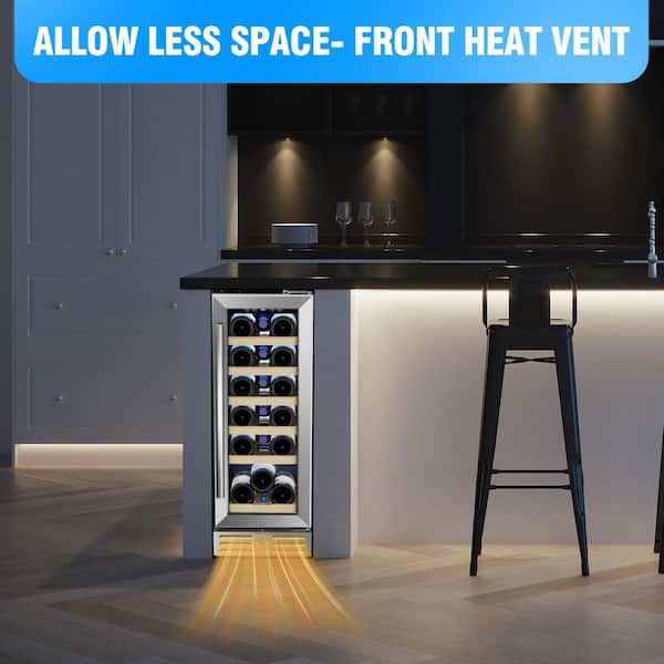 Kalamera - 12 in. Built-in 18 Bottle Wine Cooler with Touch Control