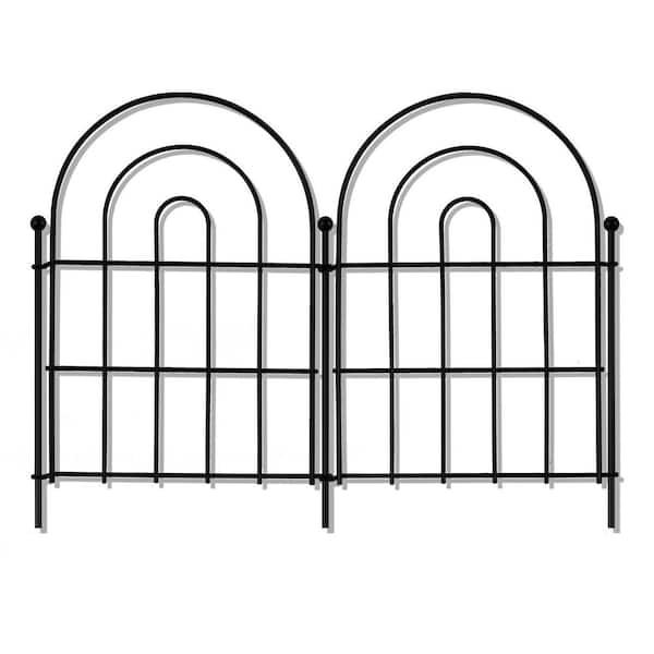 FAWEY TRED INC 22 in. Metal Garden Fence Animal Barrier, 10 Pack No Dig Fence Landscape Decor