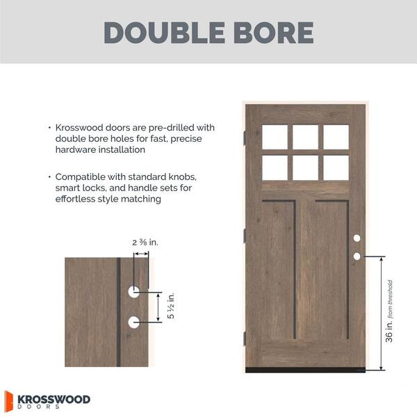 64 in. x 80 in. Knotty Alder Right-Hand/Inswing 6 Lite Beveled Clear Glass True Black Stain Wood Prehung Front Door wDSL