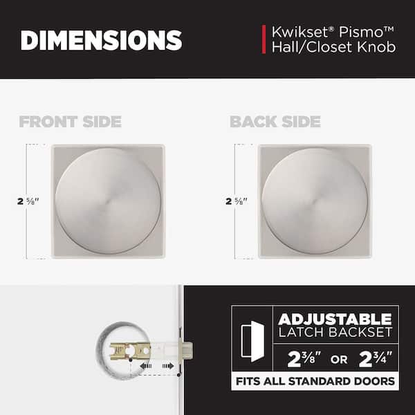 Pismo Square Satin Nickel Hall/Closet Door Knob