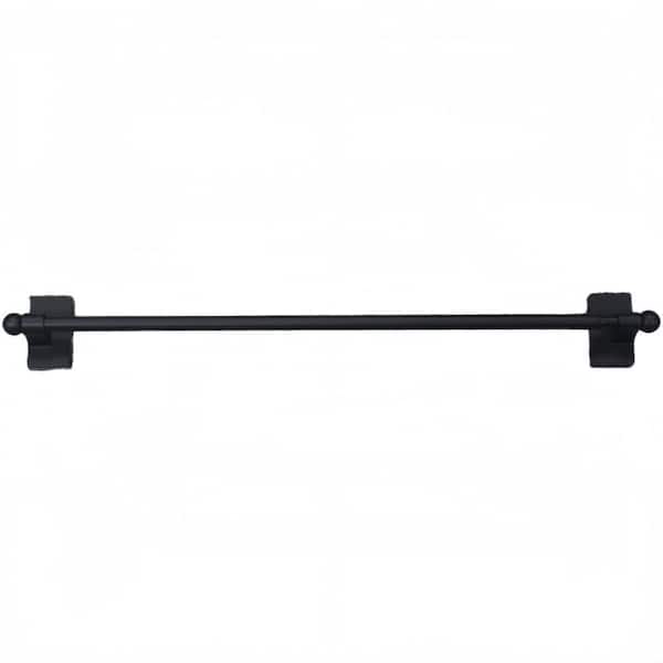 16 in. - 28 in. Adjustable Magnetic Curtain Rod Kit in Black