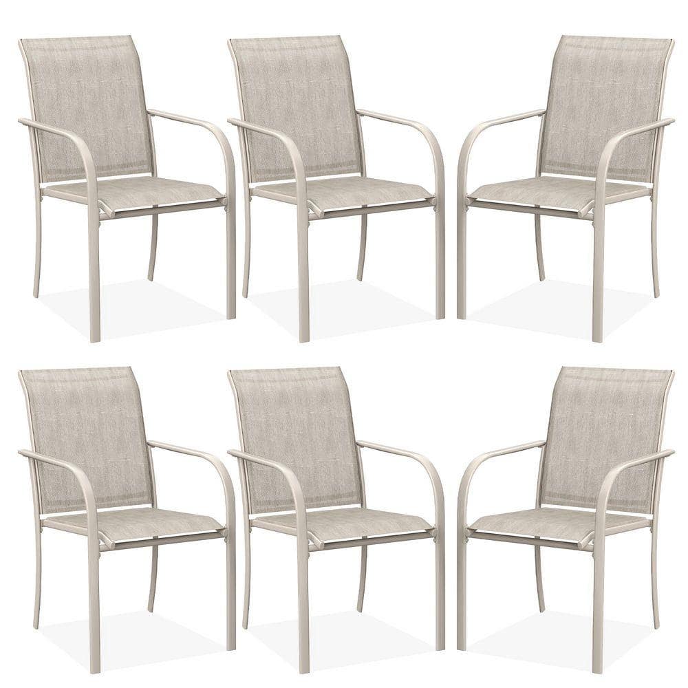 DIFY Sandshell Frame All-Weather Stackable Metal Outdoor Patio Chairs ...