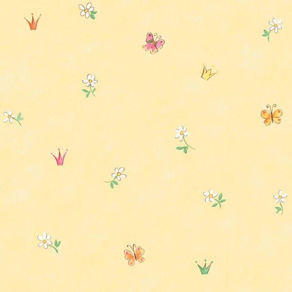 The Wallpaper Company 8 in. x 10 in. Yellow Fantasyland Toss Wallpaper Sample