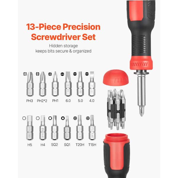 SKYSHALO Screwdriver Set, 13in. 1 Magnetic Multi Bit, Phillips