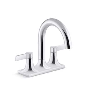 Contemporary 4 in. Centerset 2-Handle Bathroom Faucet in Polished Chrome