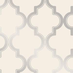 Marrakesh Cream & Silver Peel and Stick Wallpaper (Covers 28 sq. ft.)