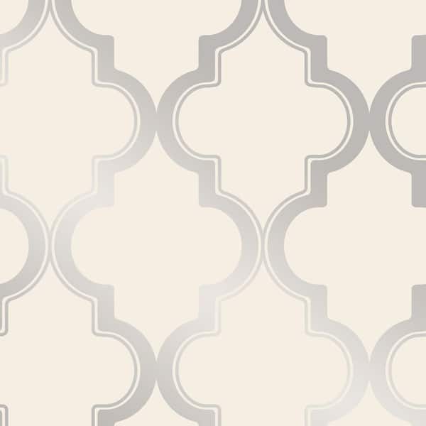 Tempaper Marrakesh Cream & Silver Peel and Stick Wallpaper (Covers 28 sq. ft.)