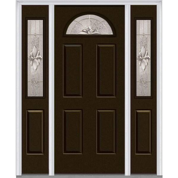 MMI Door 68.5 in. x 81.75 in. Heirlooms Left-Hand 1/4-Lite Decorative Painted Fiberglass Smooth Prehung Front Door with Sidelites