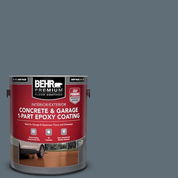 BEHR PREMIUM 1 gal. #N480-6 NYPD Self-Priming 1-Part Epoxy Satin Interior/Exterior Concrete and Garage Floor Paint
