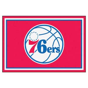 NBA Philadelphia 76 ers Red 5 ft. x 8 ft. Indoor Area Rug