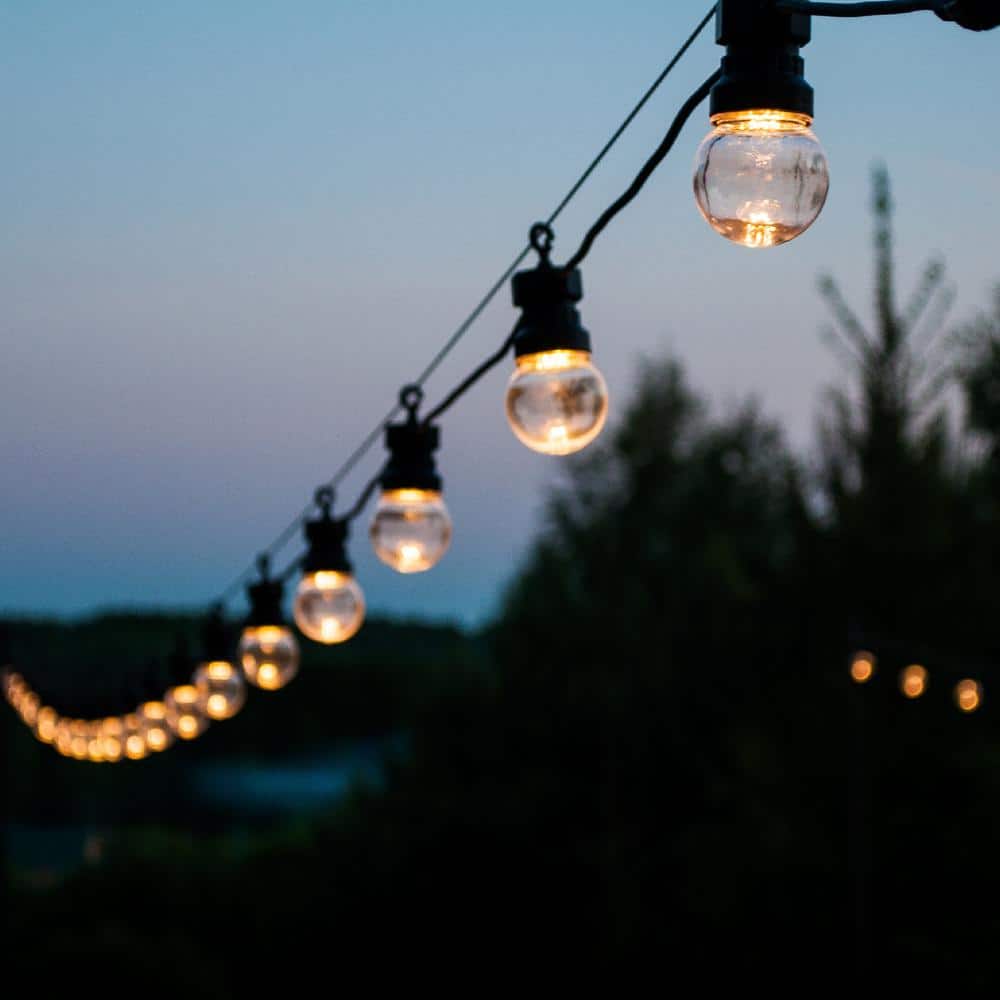 Silver 48 ft Outdoor LED String Light Hanging Kit