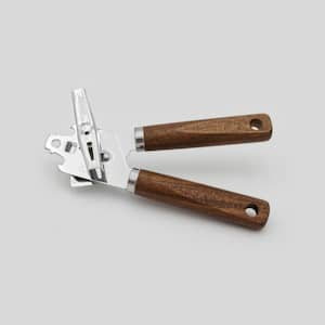 ExcelSteel Handheld Can Opener with Wooden Handle