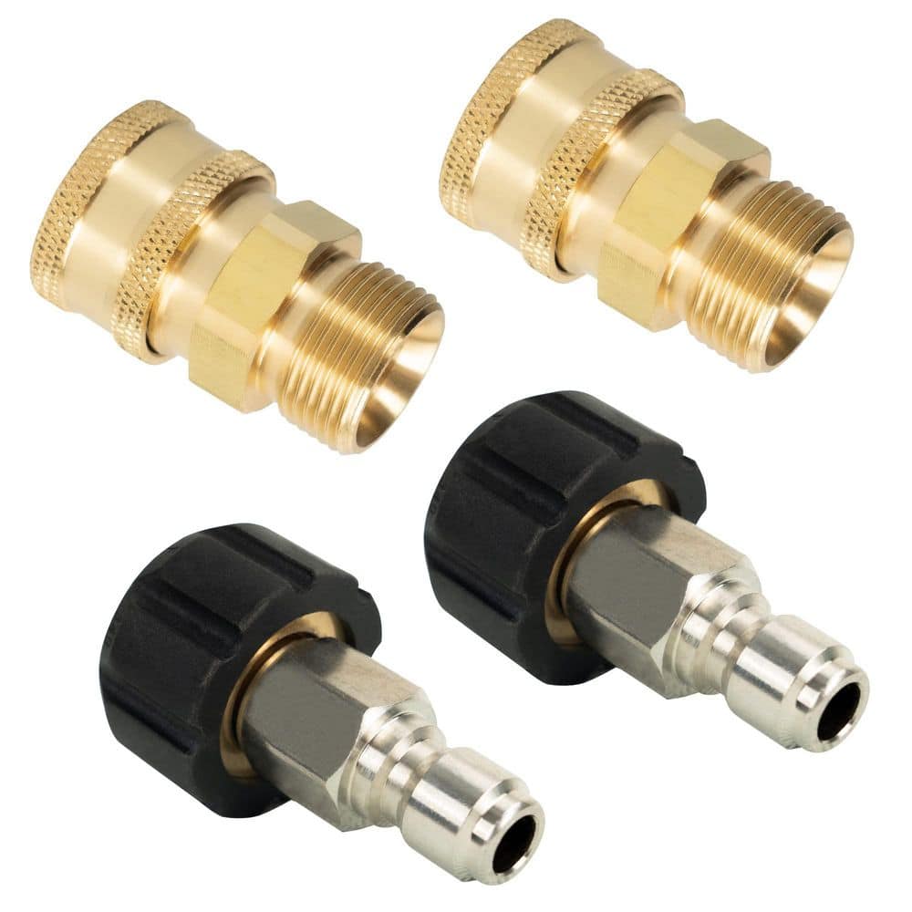 4 Pack Pressure Washer Quick Connect Kit, M22 14 mm to 3/8 in Brass Fittings, 5000 PSI for Gun, Hose, Pump price history on PriceWatchPro