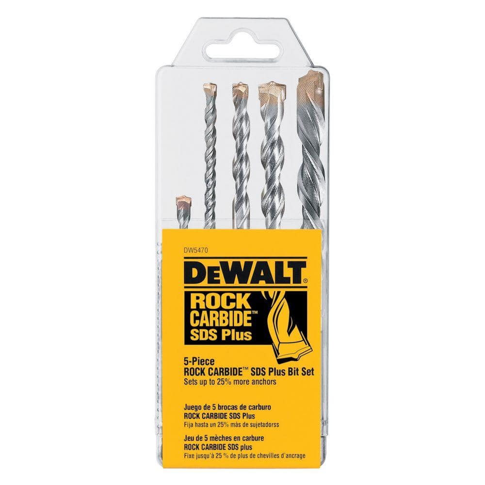 Rock Carbide Hammer Bit Set DEWALT DW5470 5 Piece SDS