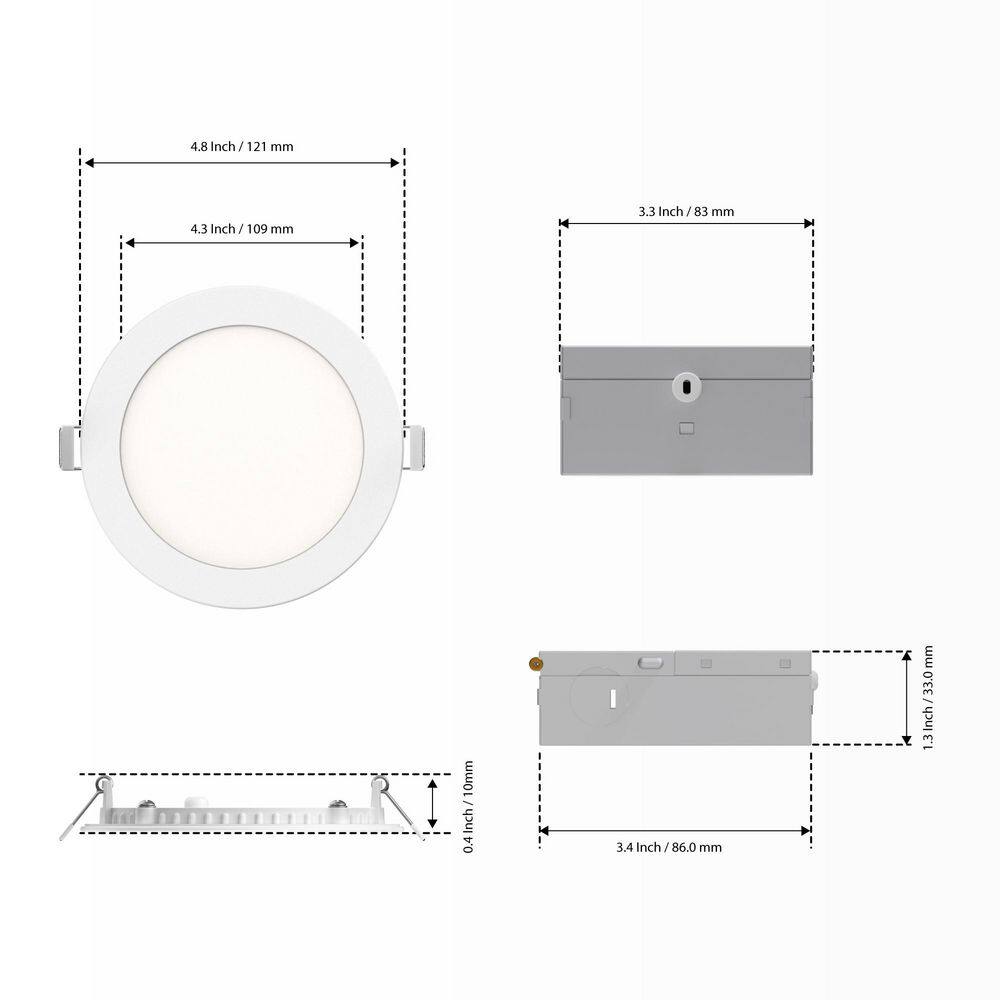 4'' White Aluminum LED Canless Recessed Lighting Kit