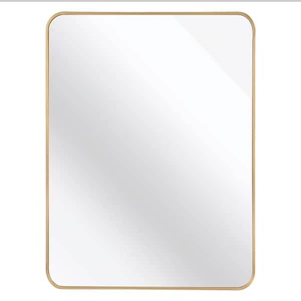 Unbranded Gold 30 in. W x 40 in. H Rectangular Bathroom Wall Mirror for Living room, Bedroom