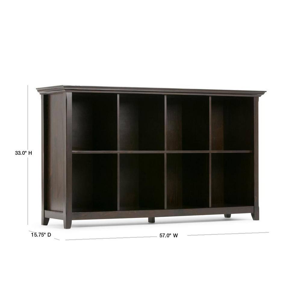Amherst Hickory Brown Solid Wood 57'' 8-Cube Storage Console Table