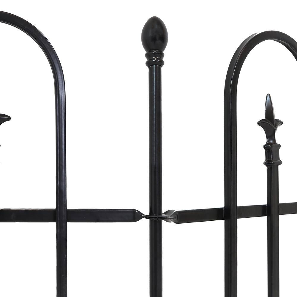 Strasbourg Black Steel Decorative Garden Fence Panels with Posts - 6' Set