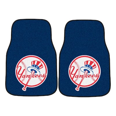New York Yankees 17in. X 27in. 2 Piece Front Carpet Car Floor Mat Set