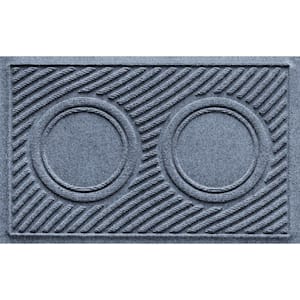 Wave Dog Bowl Pet Feeder Mat - Bluestone