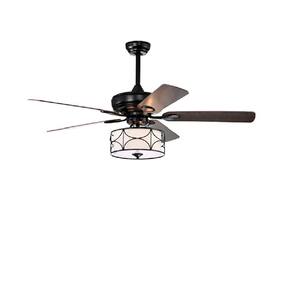 52 in. Indoor Matte Black Modern Ceiling Fan with Dual Finish Reversible Blades