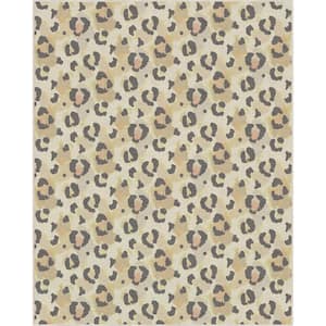 Beige 5 ft. x 7 ft. Animal Prints Leopard Contemporary Pattern Area Rug