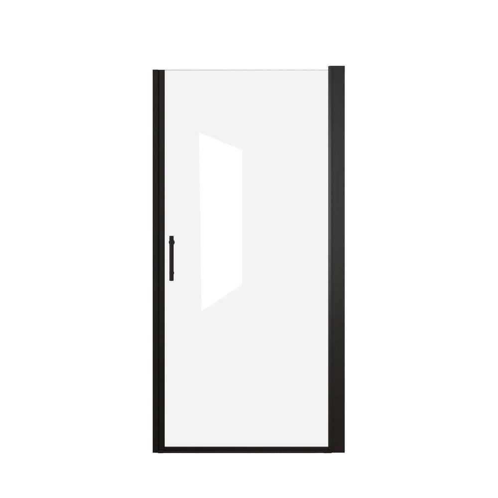 32 in. W x 72 in. H Pivot Semi-Frameless Shower Door in Matte Black Finish with Clear Tempered Glass price history on PriceWatchPro