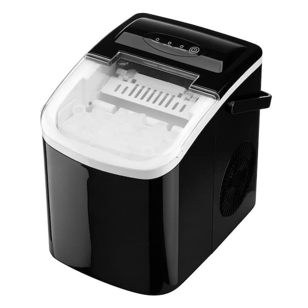 8.74 in. 26.5 lb. Bullet Portable Ice Maker in Black with lce Scoop and Self-Cleaning Mode