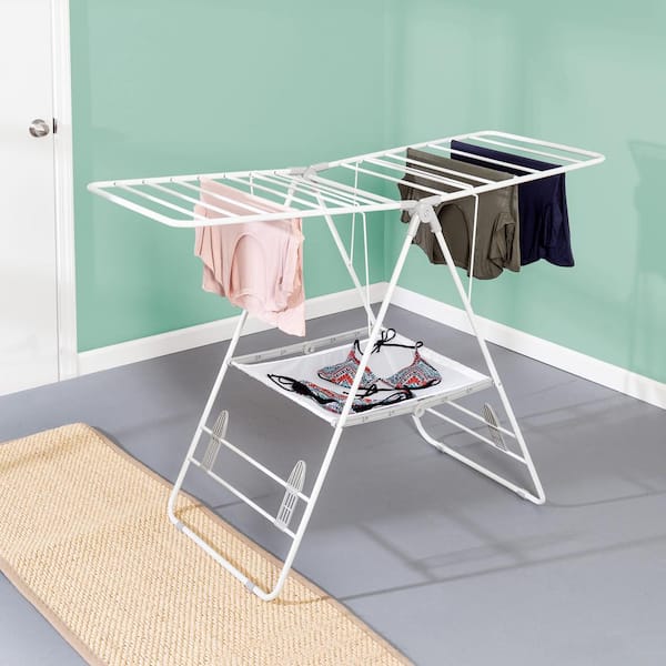 Honey Can Do 57 in. L x 37 in. H White Heavy-Duty Gullwing Portable Drying  Rack DRY-08671 - The Home Depot