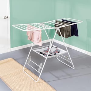 57 in. L x 37 in. H White Heavy-Duty Gullwing Portable Drying Rack