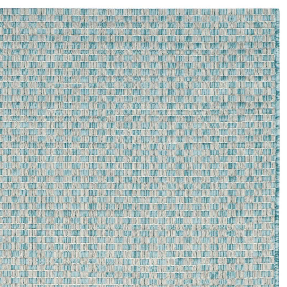 Reversible Light Blue & Light Grey Flat Woven Synthetic Area Rug 8'x11'