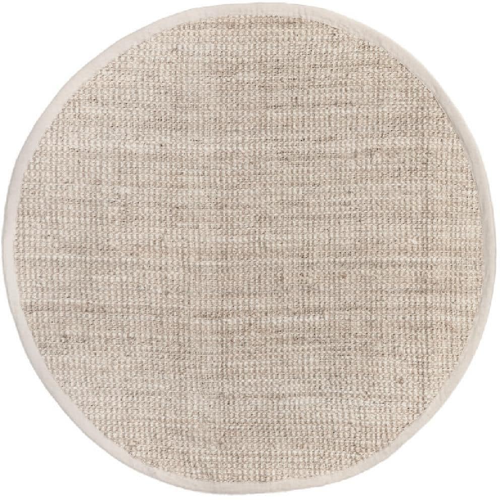 Ashli Solid 8 ft. x 8 ft. Jute Off White Round Rug price history on PriceWatchPro