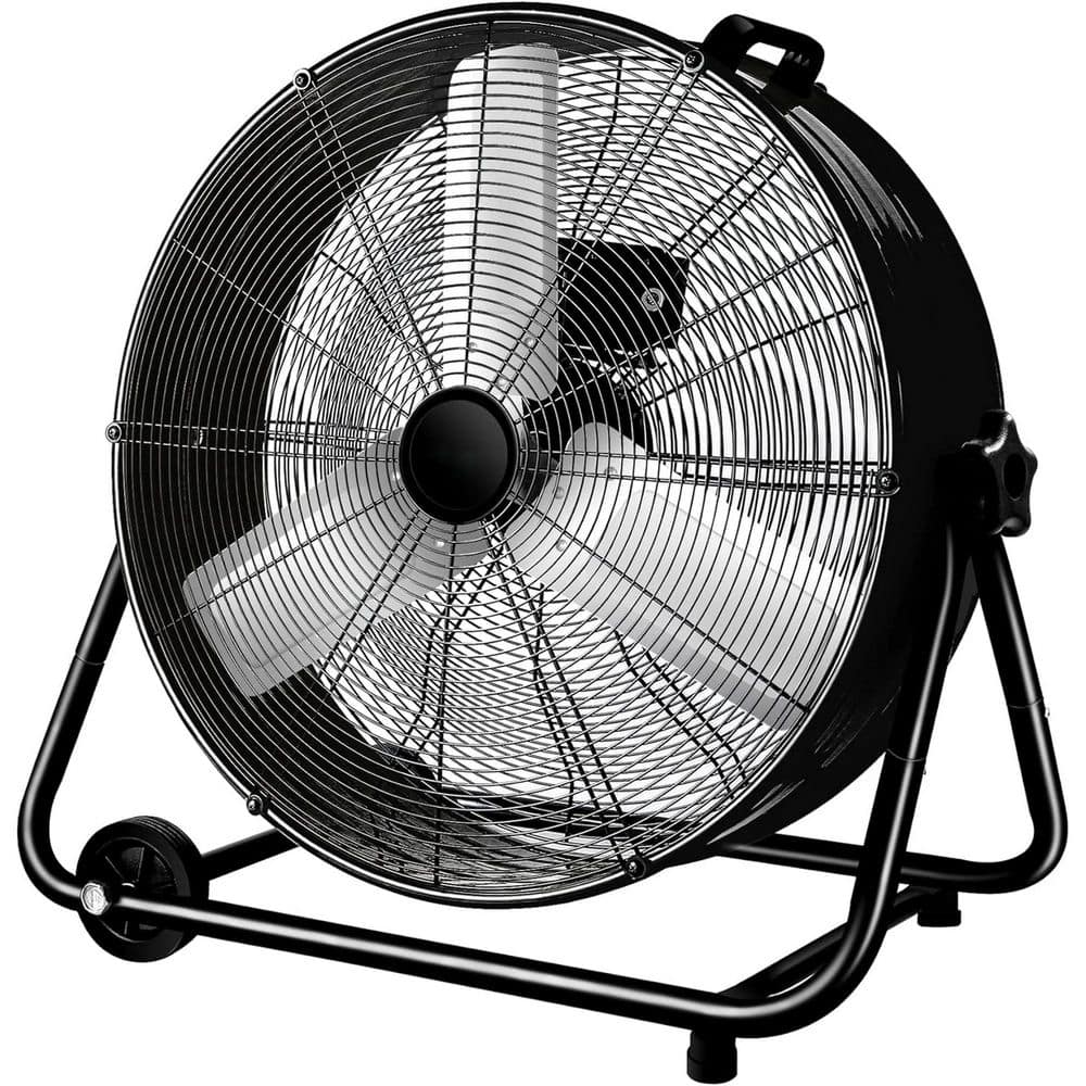 24 in. Drum Fan, 8100 CFM Air Circulation High Velocity Industrial Fan with 360° Adjustable Tilt in Black price history on PriceWatchPro