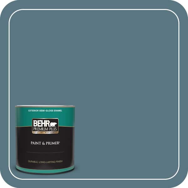 BEHR PREMIUM PLUS 1 qt. #MQ5-26 Hampton Surf Semi-Gloss Enamel Exterior Paint & Primer