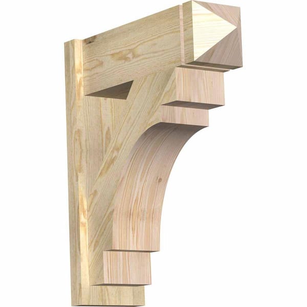 Ekena Millwork 8 in. x 28 in. x 24 in. Merced Arts and Crafts Rough Sawn Douglas Fir Outlooker